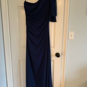 Calvin Klein One Shoulder floor length dress